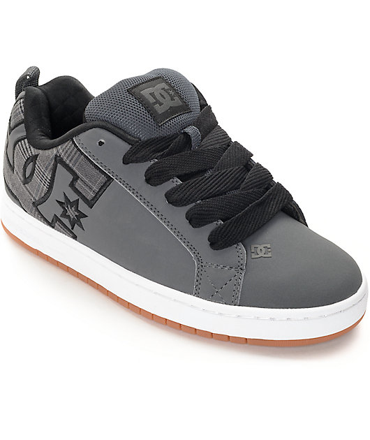 DC Court Graffik Grey, Black & White Skate Shoes Zumiez