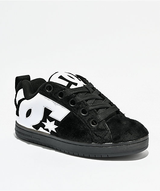 DC Court Graffik Puff Black & White Skate Shoes | Zumiez