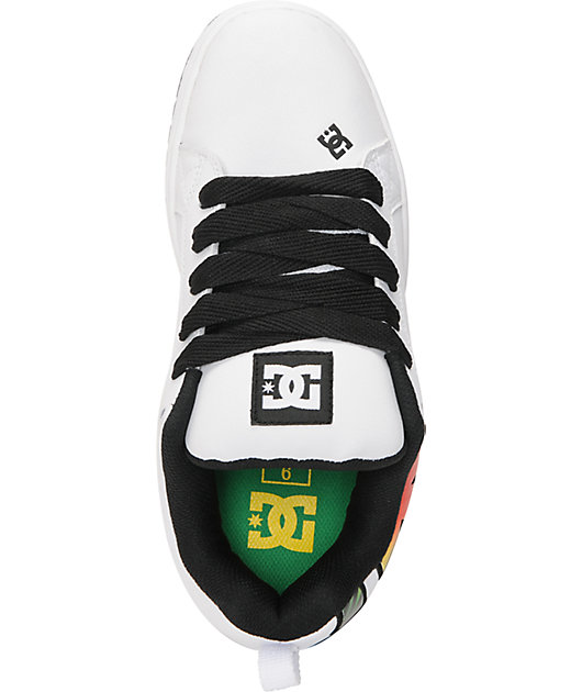 DC Court Graffik SE White & Rasta Skate Shoes Zumiez DC Court Graffik SE White & Rasta Skate Shoes Zumiez