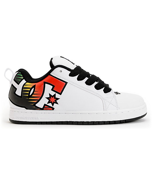 DC Court Graffik SE White & Rasta Skate Shoes Zumiez DC Court Graffik SE White & Rasta Skate Shoes Zumiez