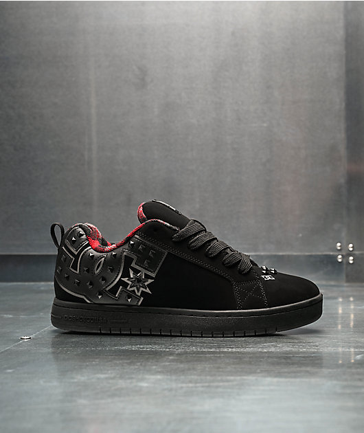 DC Court Graffik Studded Black Skate Shoes