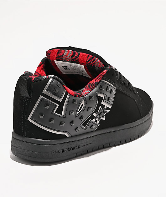 DC Court Graffik Studded Black Skate Shoes