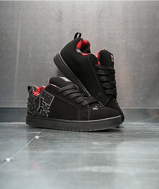 DC Court Graffik Studded Black Skate Shoes