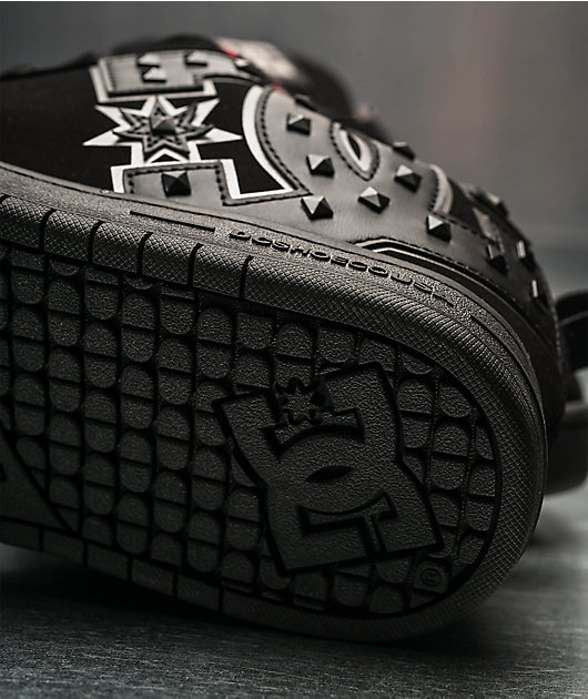 DC Court Graffik Studded Black Skate Shoes