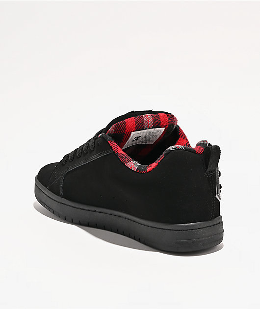 DC Court Graffik Studded Black Skate Shoes