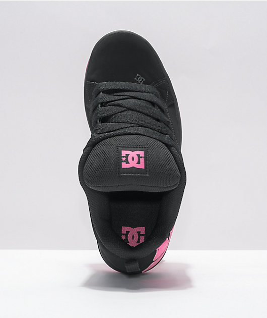DC Graffik zapatos skate negros y rosa eléctrico