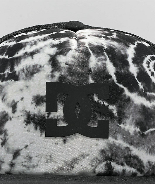 DC Gas Station Riptide Black & White Tie Dye Trucker Hat