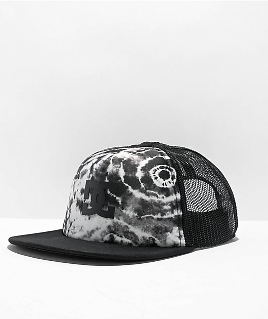 DC Gas Station Riptide Black & White Tie Dye Trucker Hat