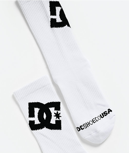 DC Graffik Logo 3 Pack White Crew Socks
