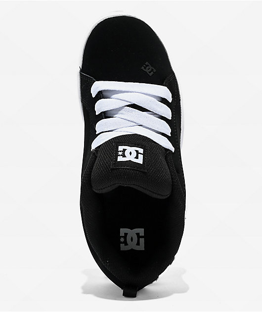 DC Kids' Court Graffik Black & White Skate Shoes