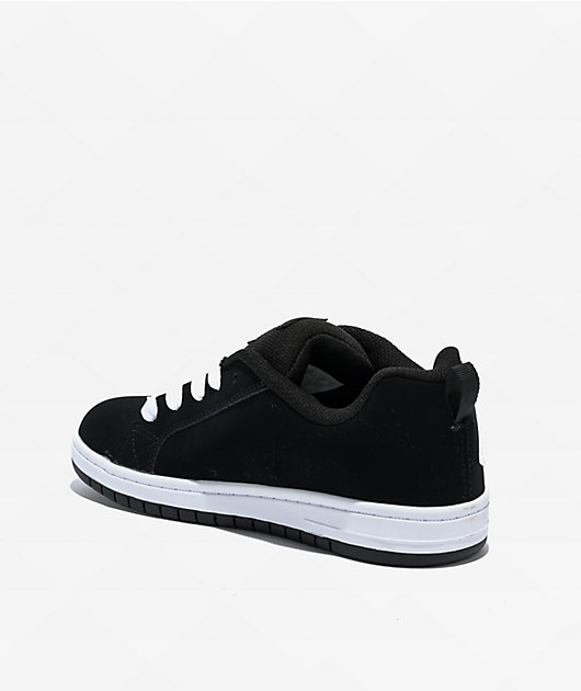 DC Kids' Court Graffik Black & White Skate Shoes
