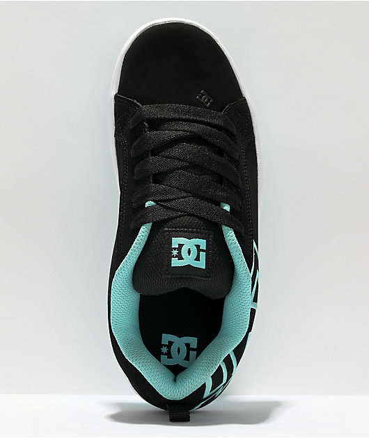 DC Kids Court Graffik Black & Blue Skate Shoes