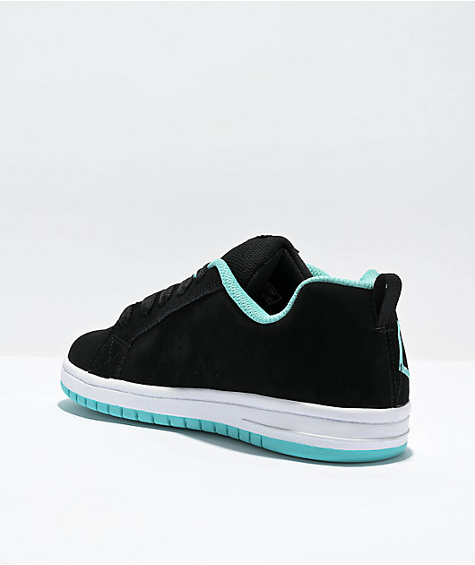 DC Kids Court Graffik Black & Blue Skate Shoes