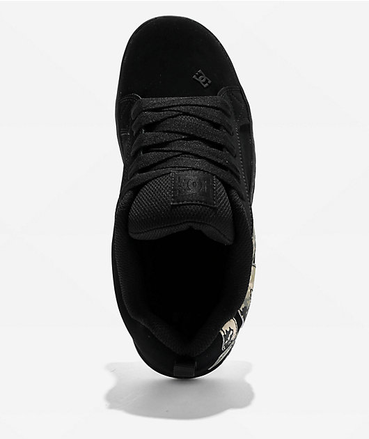 DC Kids Court Graffik Black & Camo Skate Shoes