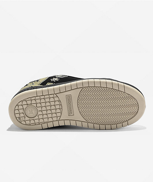 DC Kids Court Graffik Black & Camo Skate Shoes