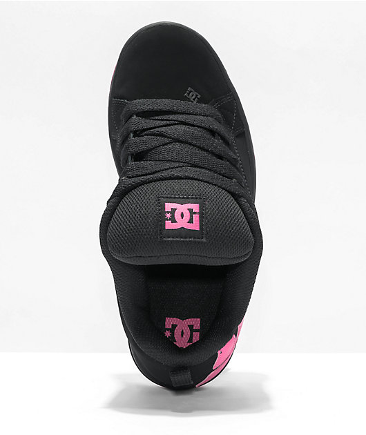 DC Kids Court Graffik Black & Hot Pink Skate Shoes