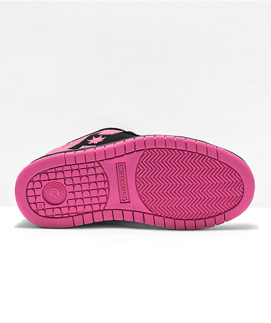 DC Kids Court Graffik Black & Hot Pink Skate Shoes