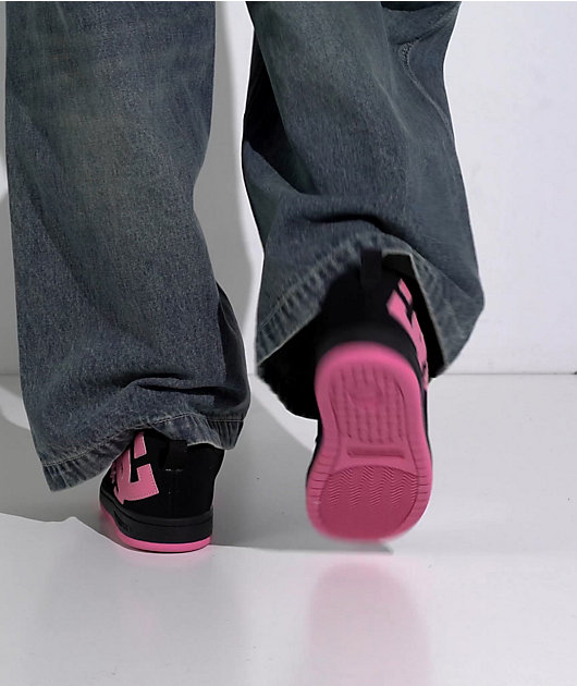 DC Kids Court Graffik Black & Hot Pink Skate Shoes