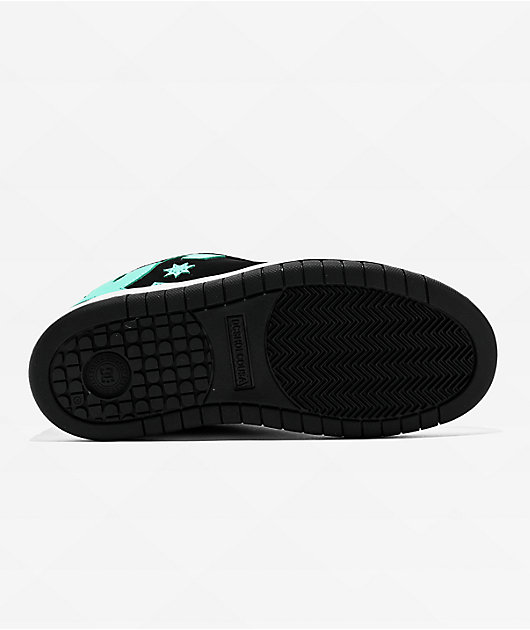 DC Kids Court Graffik Black & Teal Skate Shoes