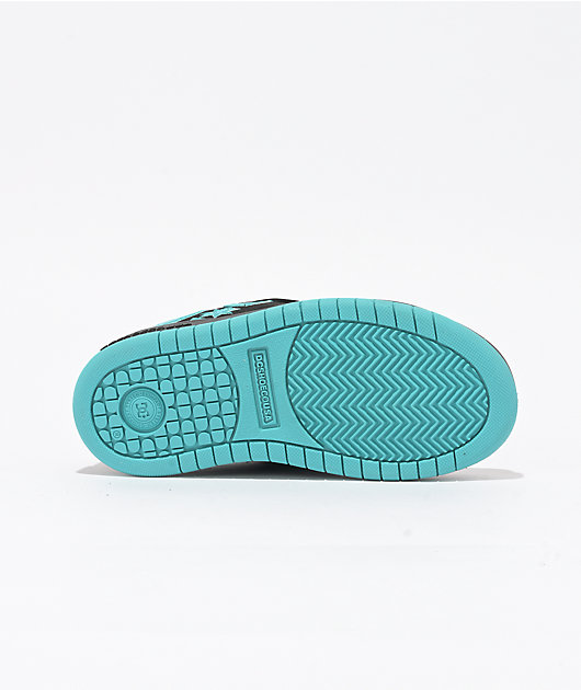 DC Kids Court Graffik Black & Turquoise Skate Shoes