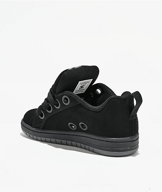 DC Kids Court Graffik Puff Black & Grey Skate Shoes