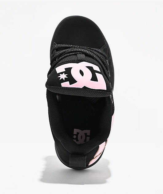 DC Kids Court Graffik Puff Black & Pink Skate Shoes