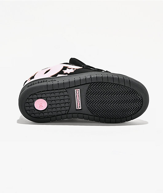 DC Kids Court Graffik Puff Black & Pink Skate Shoes
