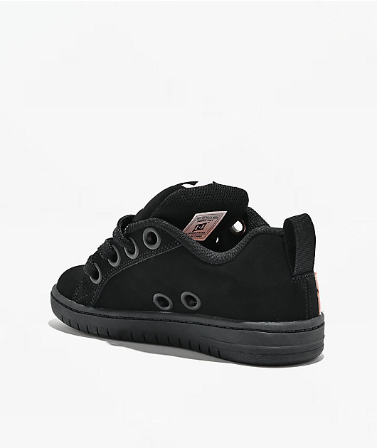 DC Kids Court Graffik Puff Black & Pink Skate Shoes