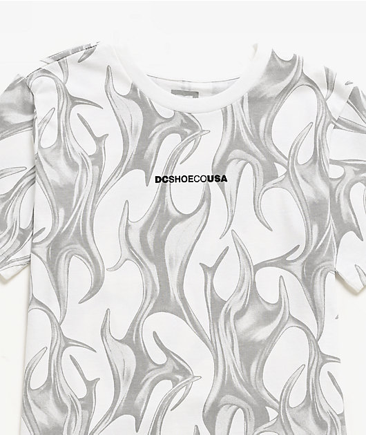 DC Kids Liquid Fuego White T-Shirt