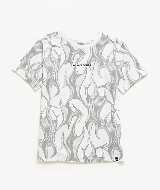 DC Kids Liquid Fuego White T-Shirt