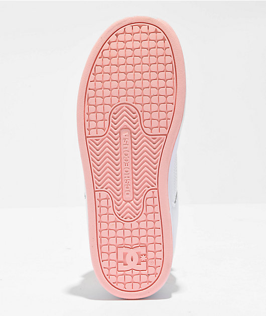 DC Kids Manteca 4 V White & Pink Skate Shoes