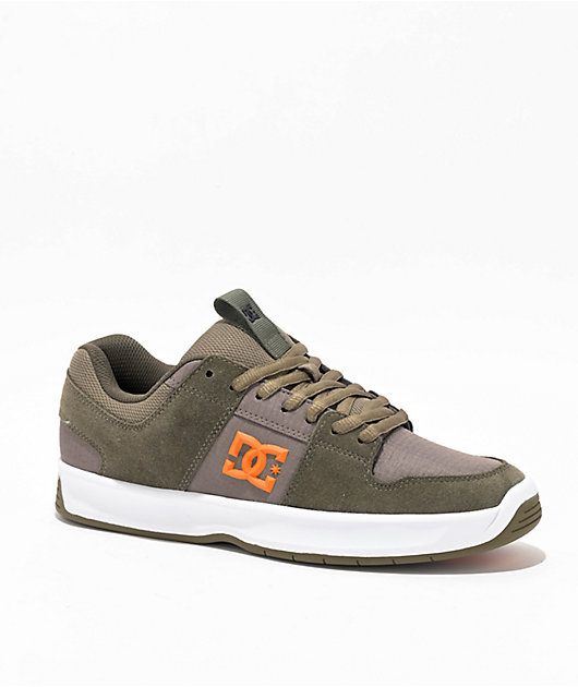 DC Lynx Zero Olive & Orange Skate Shoes | Zumiez