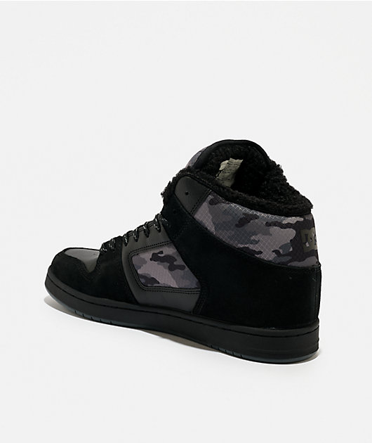 DC Manteca 4 Hi Black & Camo Water-Resistant Boots
