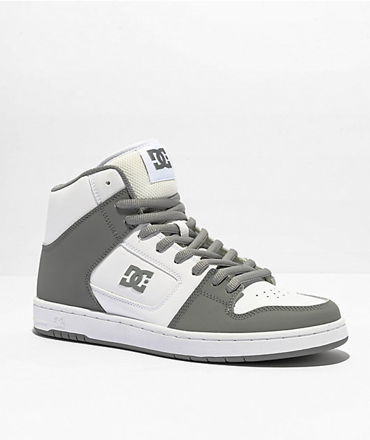 DC Manteca White Grey High Top Skate Shoes