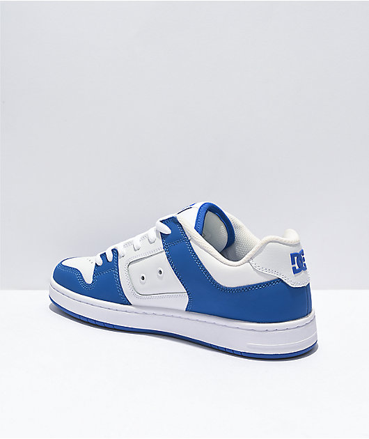 White and blue dc on sale shoes