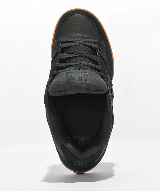 DC Pure Black & Gum Skate Shoes