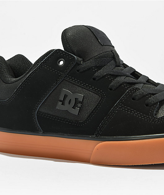 DC Pure Black & Gum Skate Shoes