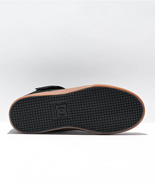 DC Pure High Top EV Black & Gum Skate Shoes