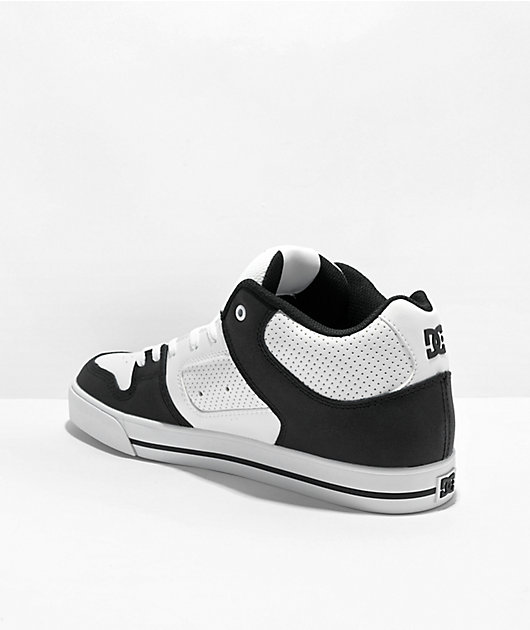 DC Pure Mid White & Black Skate Shoes 