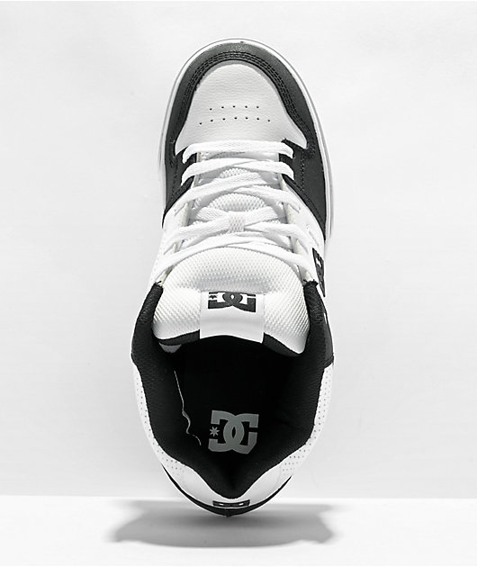 DC Pure Mid zapatos de skate negros y blancos 