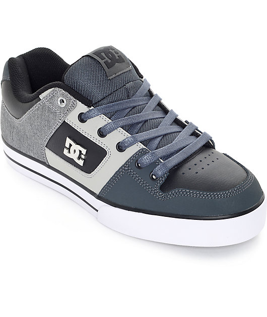 DC Pure SE Grey \u0026 Black Skate Shoes 
