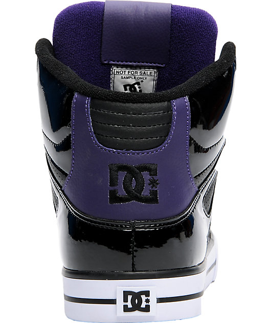 black and purple dc shoes