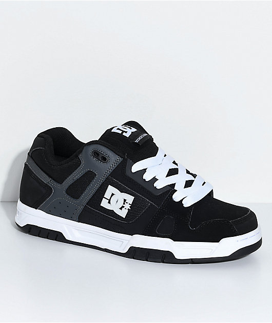 DC Stag Black, Grey \u0026 White Skate Shoes 
