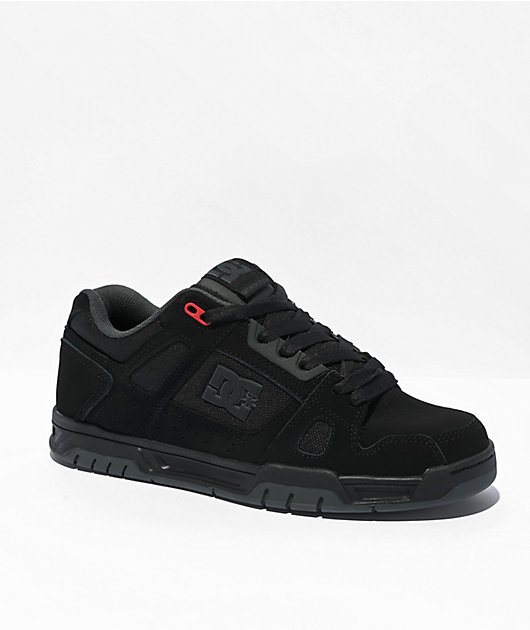 DC Stag Black Grey Red Skate Shoes