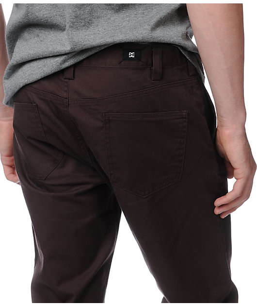 Dark brown chino pants mens Clearance