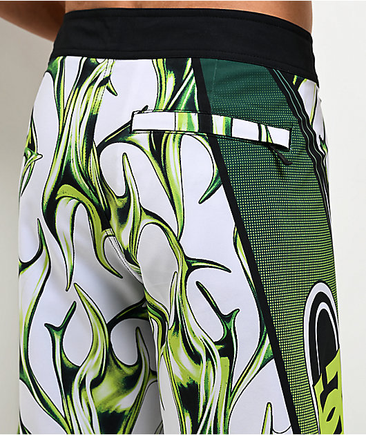 DC Sylem Green & White Board Shorts