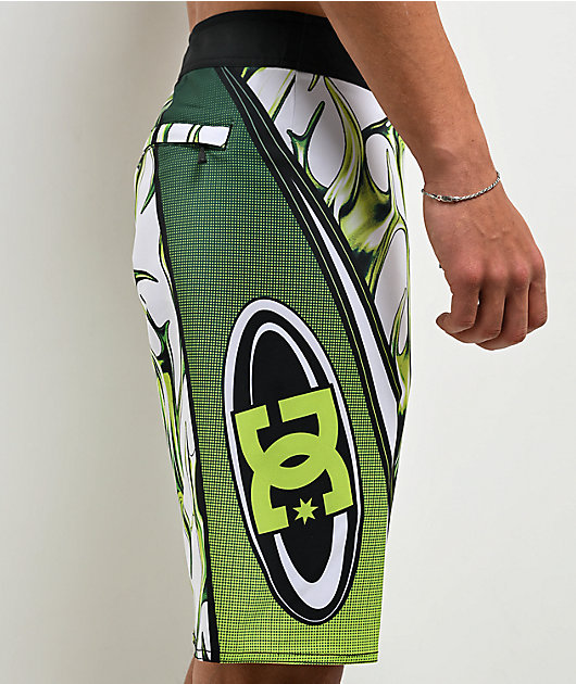 DC Sylem Green & White Board Shorts