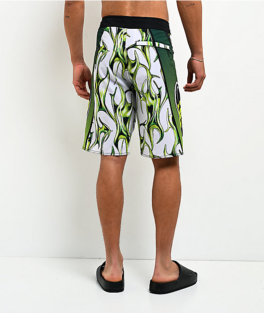 DC Sylem Green & White Board Shorts