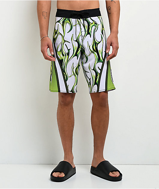 DC Sylem Green & White Board Shorts