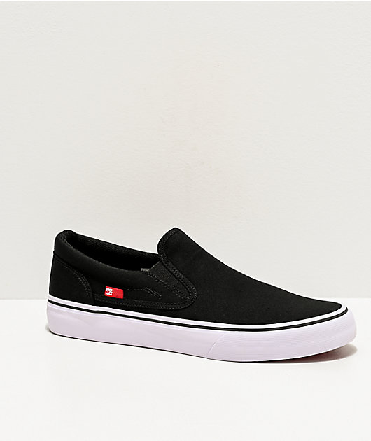 black dc slip on shoes